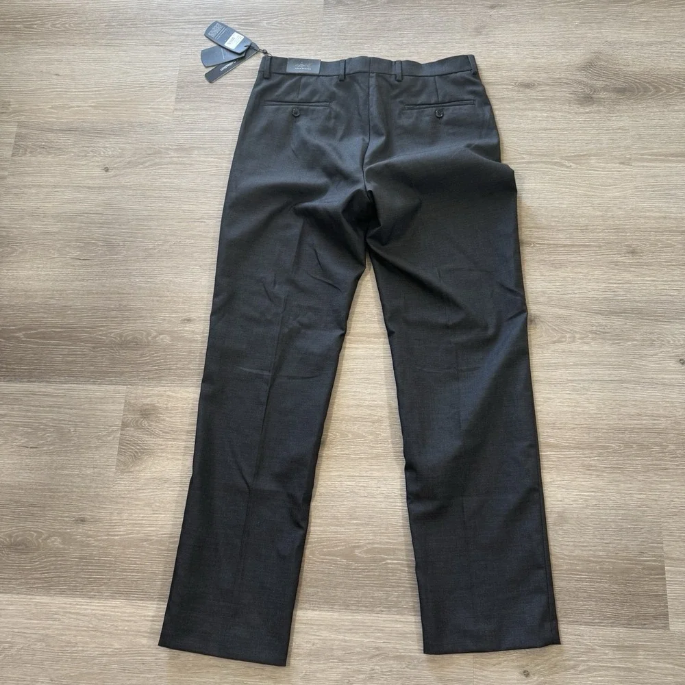 NWT Greg Norman Charcoal P4LM10 Slim‎ Fit Flat Front Dress Pants Men's 34 x 34